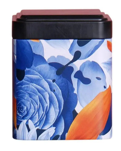 Boite à Thé Métal |  Fleurs Bleues