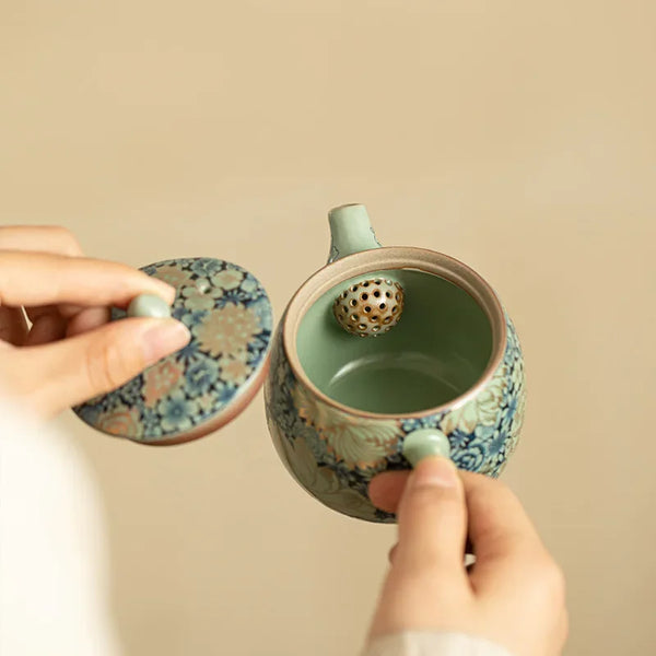 Théière en Porcelaine | Harmonie Bleue