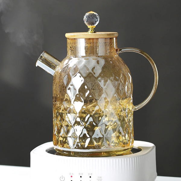 Théière en Verre | Cristal Doré