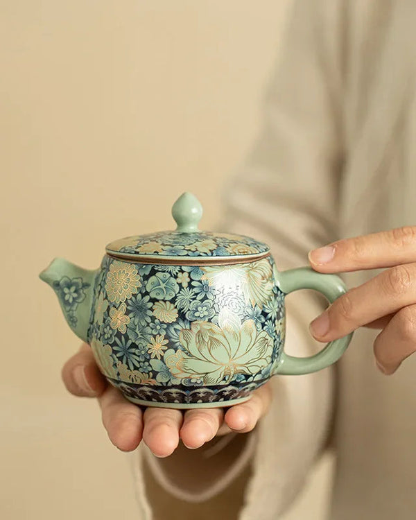 Théière en Porcelaine | Harmonie Bleue