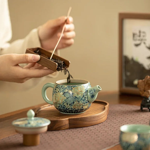 Théière en Porcelaine | Harmonie Bleue