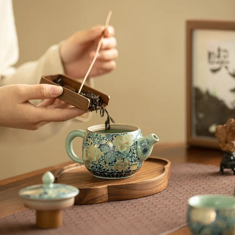 Théière en Porcelaine | Harmonie Bleue