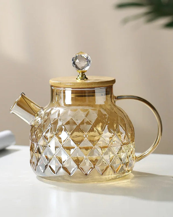 Théière en Verre | Cristal Doré