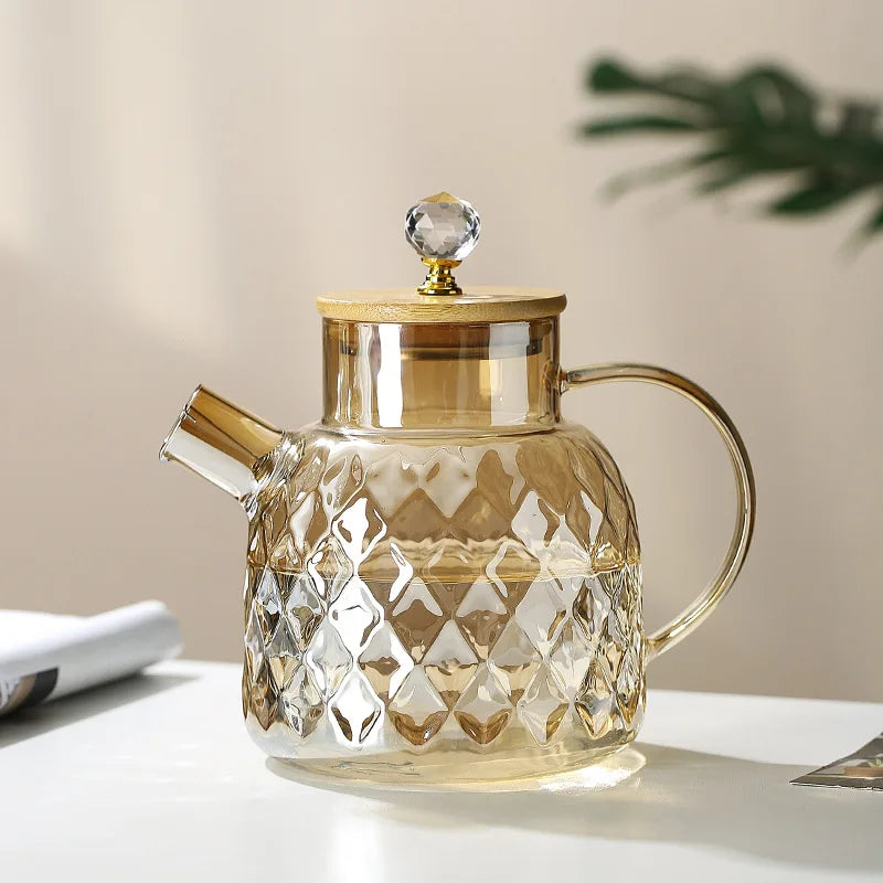 Théière en Verre | Cristal Doré