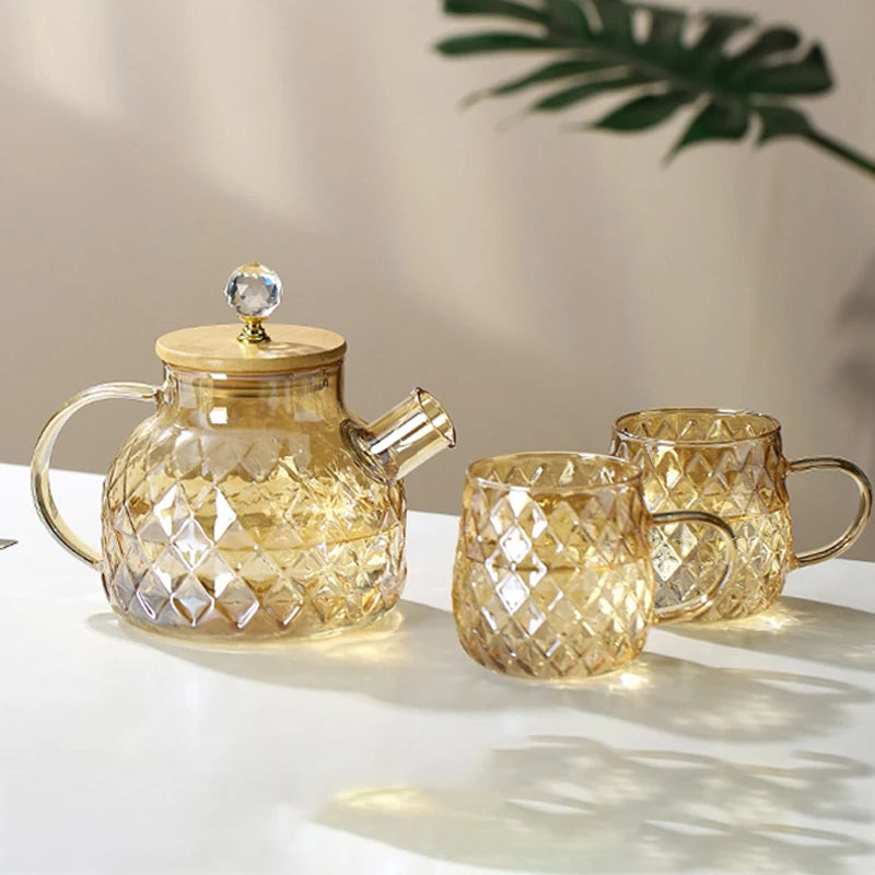 Théière en Verre | Cristal Doré