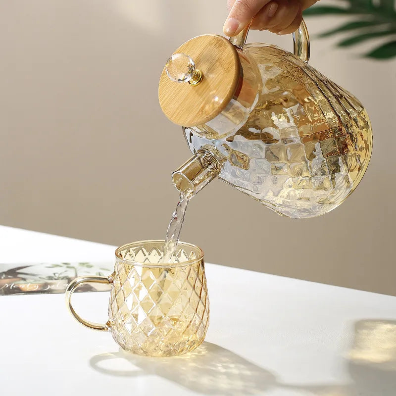 Théière en Verre | Cristal Doré