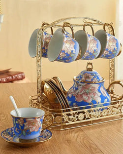 Service à thé Anglais | Bleu en Porcelaine