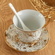 Service à thé Anglais <br> porcelaine blanche et Or