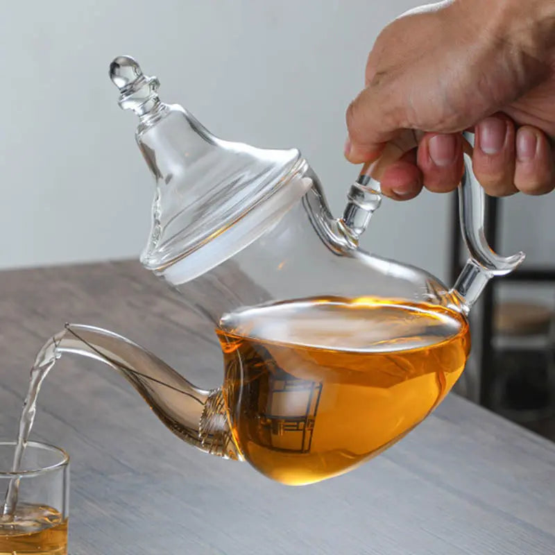 Théière Marocaine en Verre | Clarté d'Ambre