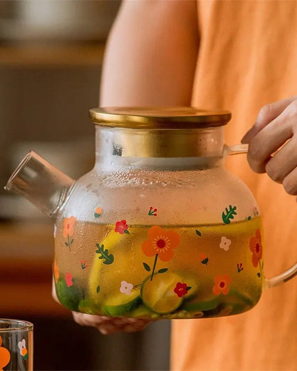 Théière en Verre | Fleurs 1L - 1.7L