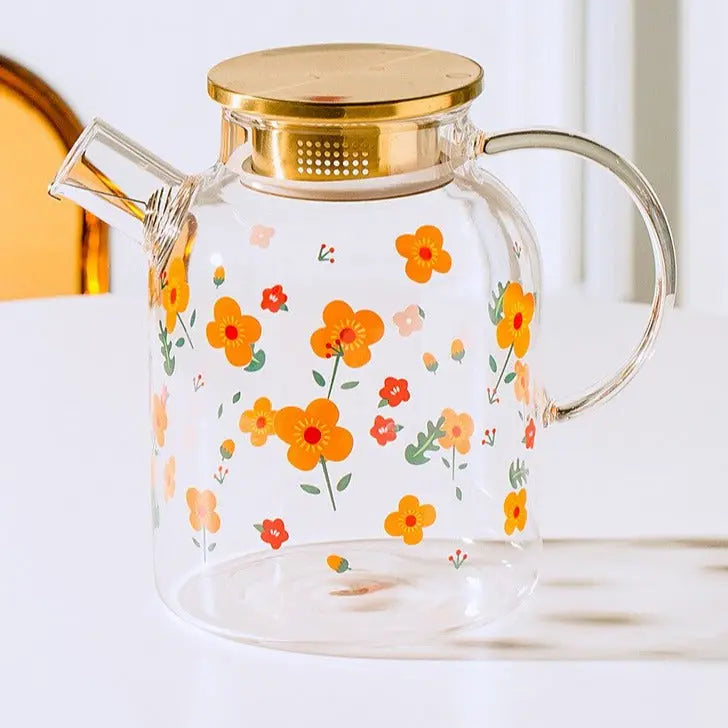 Théière en Verre | Fleurs 1L - 1.7L