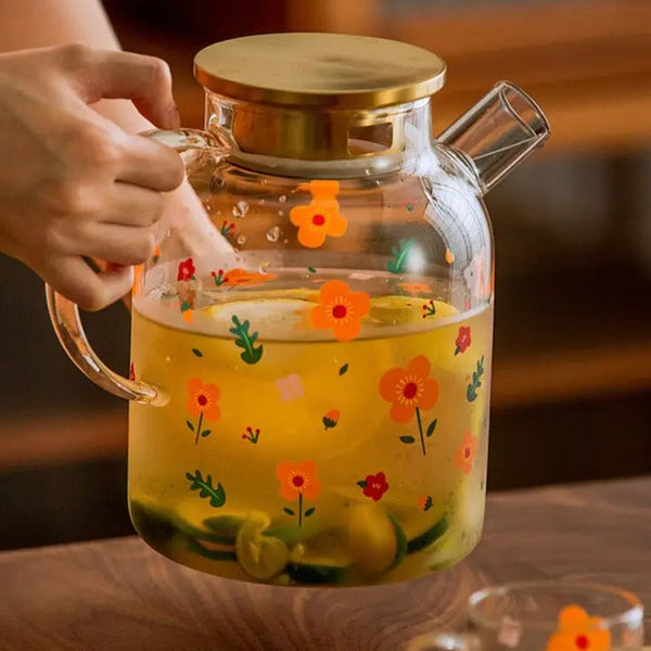 Théière en Verre | Fleurs 1L - 1.7L
