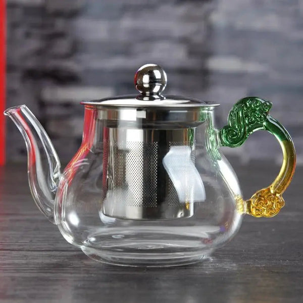 Théière en Verre | Verte et Jaune