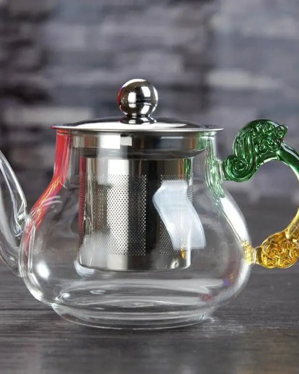 Théière en Verre | Verte et Jaune